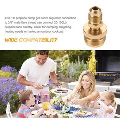1LB Propane Tank Cansiter Regulator Adapter Connect to 3/8″Male Flare 5/8″-18UNF
