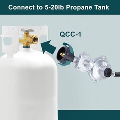 5 FT Two Stage Propane Regulator Hose with QCC and 3/8″ Female for RV, Grill,…
