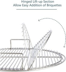 304 Stainless Steel Hinged Cooking Grate for 22 in Weber Charcoal Grills 21.5 in