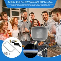Regulator and 17IN Burner Tube Kit 80477 69957 for Weber Q100 Q120 386002