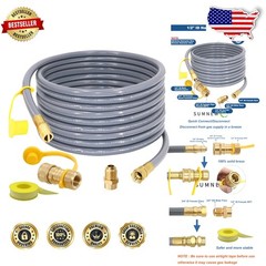 36ft Natural Gas Hose – 1/2″ ID Brass Quick Connect Weber Charbroil
