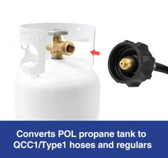 QCC Propane Adapter 6FT Hose LPG Tank 1LB to 20LB Converter for Weber Gas Grill