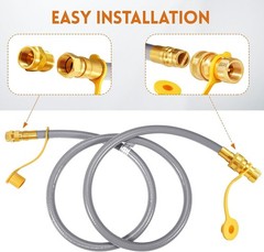 6ft Natural Gas Hose w/ Quick Connect Fitting, Certified
