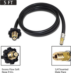 New Upgraded Propane Brass Tee Adapter Kit 4-Port Propane Brass Tee 5Ft and 12Ft