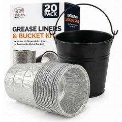 Grease Bucket for Pellet Grill with 20 Grease Bucket 20 Pack Liners with Bucket