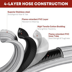 5 Feet Propane Adapter Hose with Regulator for Blackstone 17 22 Inch Griddle