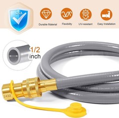 6ft Natural Gas Hose w/ Quick Connect Fitting, Certified