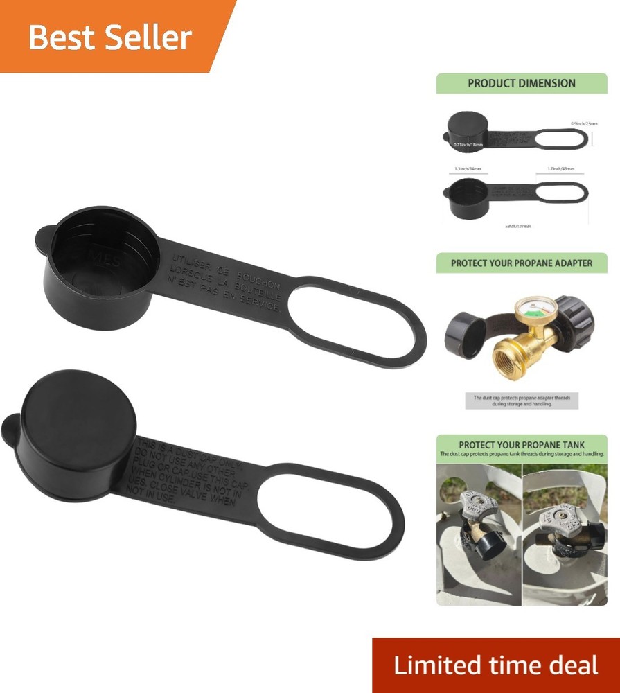 2Pcs Propane Tank Cap Set | 1.32in ID Dust Covers with Straps for Safety