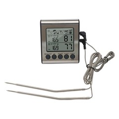 Digital BBQ Thermometer with Dual Reading Probes and Easy to Read LCD Display