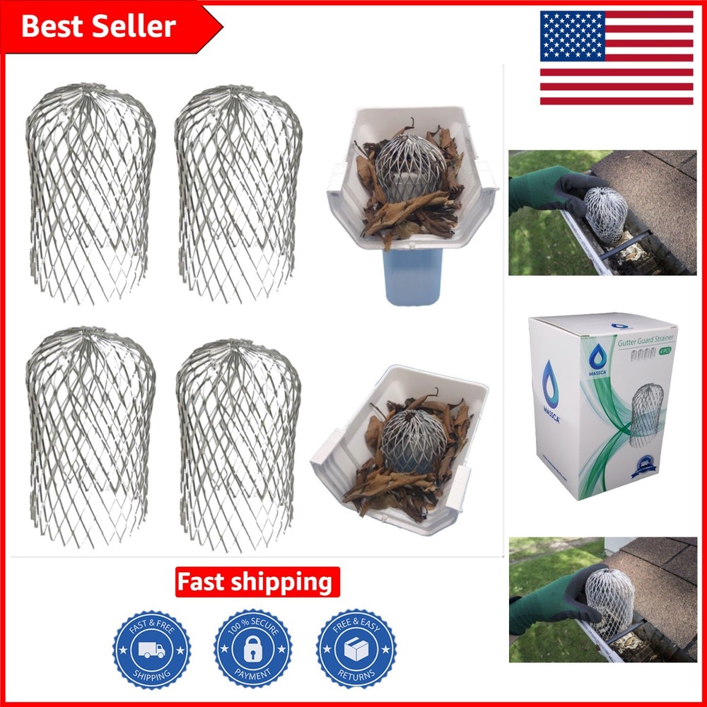 Non-Corrosive 3 Inch Gutter Guard Set – Quick Install Aluminum Drain Protectors