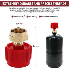 Red QCC Type 1 Propane Refill Adapter for 1 lb Tanks Brass Fitting