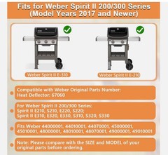 67060 Stainless Steel Heat Deflector for Weber GS4 Spirit II 200 & 300 Series
