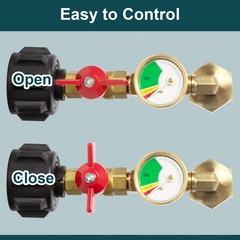GASPRO Upgraded Propane Refill Adapter with Valve and 1 lb to 20 lb, Golden