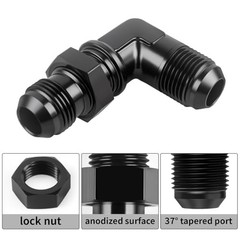 Bulkhead Fitting Flare Male to Male Adapter Union with 6AN Lock AN10 90 Degree