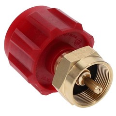 Red QCC Type 1 Propane Refill Adapter for 1 lb Tanks Brass Fitting