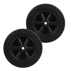 2Pcs Lightweight Durable Plastic Wheels for Grill Cart Bbq Replacement Kit Black