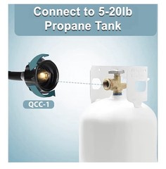 SHINESTAR 12FT Propane Hose Adapter with Gauge QCC-1/POL GA08 350PSIG Universal