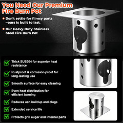304 Stainless Steel Fire Burn Pot for Pit Boss Pro Series 1150/1600 Pellet Grill