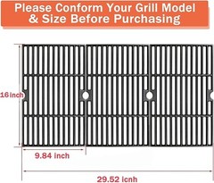 Grill Grate and Heate Plate for DynaGlo DGF510SSP, DGF510SSP-D Backyard GBC1460W