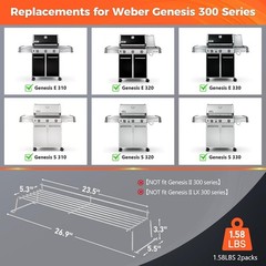 QuliMetal Stainless Steel Warming Rack for Weber Genesis 300 Series (2007-2016)