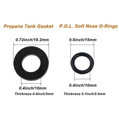 15Pcs Propane Tank Gasket and 15Pcs O-Rings for Soft Nose P.O.L. Fittings, Ga…