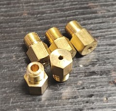 5x LP GAS 1.32MM Brass Orifices Jet Nozzles Fittings