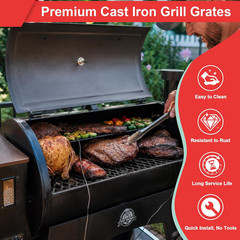 Cast Iron Grill Grates for Pit Boss Pro 1000 Series, Sear Grates Replacement for