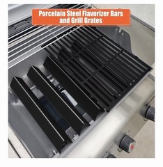 QuliMetal Spirit E310 Grill Parts for Weber Spirit, 17.5″ Grill Grates 15.3″ Fla