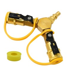 Mdeoosky 1/4 Rv Propane Quick Connect Y Splitter Adapter Shutoff Valve Quick