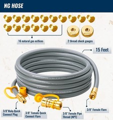 Flexible 15ft Stainless Steel Gas Conversion