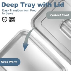 Grilling Prep and Serve Trays,Stainless Steel Extra Large, Silver