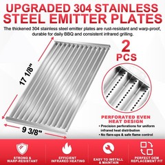 G362-2100-W1 Grill Emitter Plates for Charbroil Commercial 17 1/8″L, silver