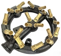 Cast Iron Propane Jet Burner Head with Brass Flame Tips for Outdoor Camping T…