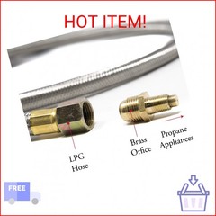 GASONE Propane Regulator – Brass Orifice 4 ft High Pressure 0-20 PSI Adjustable
