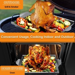 Upgraded Beer Can Chicken Holder for Grill Smoker Oven, Stainless Steel
