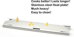Stainless Steel Heat Plate Shield and Cast Iron Burner Replacement for Jenn Air