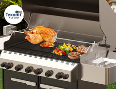 Universal BBQ Grill Rotisserie Kit with 110V Electric Motor for Gas Grills – 45″