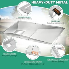 Universal Grease Tray with Catch Pan Replacement for Nexgrill Sliver Universal
