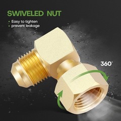 Litorange 1 PCS Propane Gas Oil 90° Elbow Connector Coupling 3/8″ Elbow, 1PCS