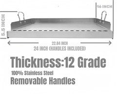 Universal Stainless Steel Flat Top Griddle Insert for Gas & Charcoal Grills – No