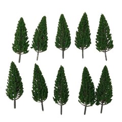 10pcs Model Pine Trees Green For Scale Railway Layout 11cm SL-16059 High Quality