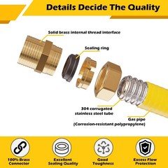 Flexible 70ft 3/4″ Natural Gas Hose & CSST Tubing Conversion Kit, 2 Male Adapter