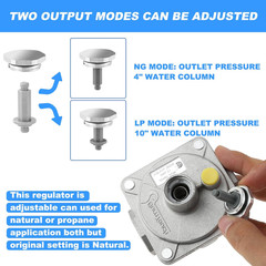 3/4″ Natural Gas Regulator Adjustable NG LPG 4″WC 10″WC 1/2PSI Commercial