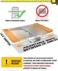 Grease Tray with Catch Pan – Dyna Glo Grill Replacement Parts, Adjustable Stainl