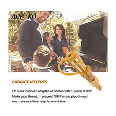3/8″ Natural Gas Quick Connect Fitting Brass LP Propane Hose Adapter Kit