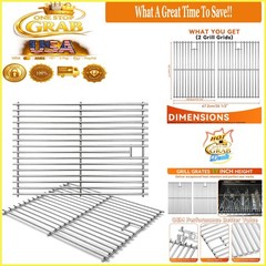 17 Inch Stainless Steel Grill Grates for Nexgrill 4-Burner Home Depot Replace…
