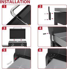 For Blackstone 36 Inch Hinged Lid 1554 1825 1836 1841 1560 2149 Griddle Hood, Ha
