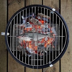 Outdoor Barbecue Grill Basket for Fish For Meat and Shrimp with Locking Handle