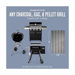 Universal Grill Grate 15 Inch Flavor Zone for Gas Pellet Charcoal