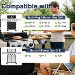 Grill Replacement Parts Kit Heat Plates Burners Cooking Grates Set